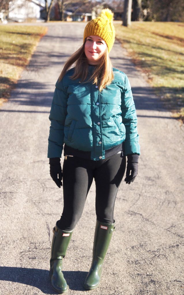 Green Bomber Jacket And A Mustard Hat | Glamor and Gloss